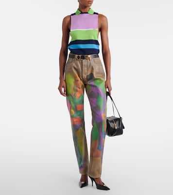 Striped cotton jersey tank top | Versace