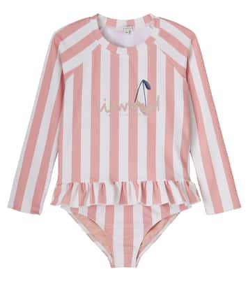 Dagny striped rashguard top and bikini bottoms set | Liewood