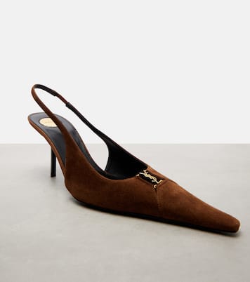 Babylone Breteuil suede slingback pumps | Saint Laurent