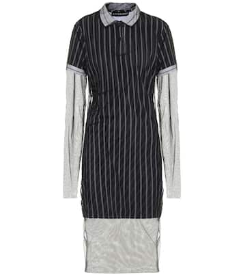 Robe chemise midi en coton rayé et tulle | Y/Project