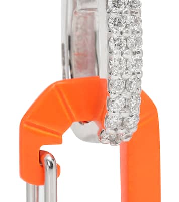 Boucle d'oreille unique Chiara Small en or blanc 18 ct et diamants | Eéra