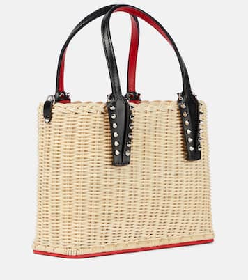 Cabata Small raffia and leather tote | Christian Louboutin
