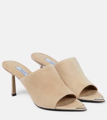 Logo suede mules | Prada