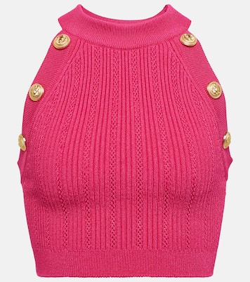 Verziertes Cropped-Top aus Strick | Balmain