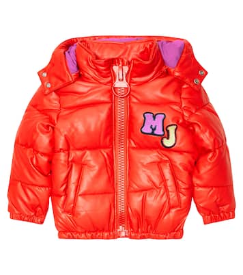 Logo padded faux leather jacket | Marc Jacobs Kids