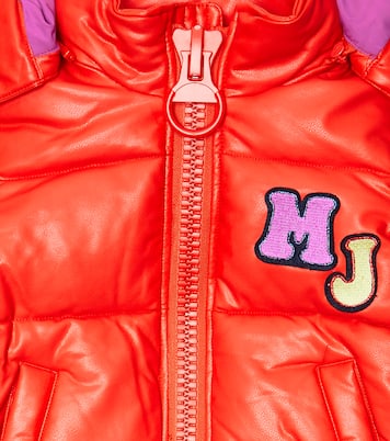 Logo padded faux leather jacket | Marc Jacobs Kids
