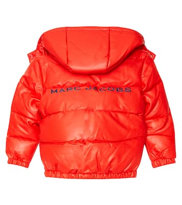 Logo padded faux leather jacket | Marc Jacobs Kids