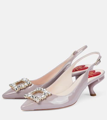 Pumps slingback Virgule in vernice | Roger Vivier