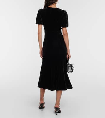 Embellished velvet midi dress | Self-Portrait