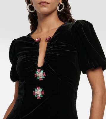 Embellished velvet midi dress | Self-Portrait
