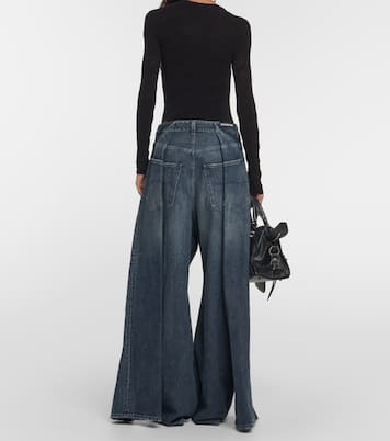 Jeans a gamba larga e vita alta | Balenciaga