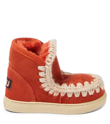 Sneakers aus Veloursleder mit Shearling | Mou Kids