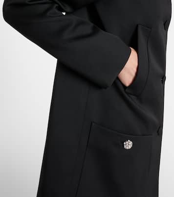 Satin-trimmed virgin wool coat | Prada