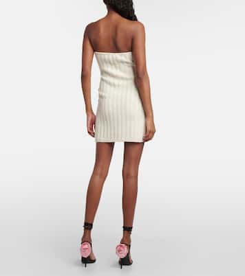Floral-appliqué strapless minidress | Magda Butrym
