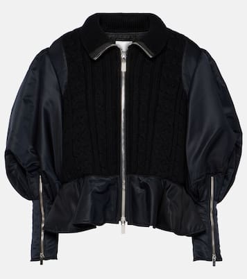 Peplum wool and technical bomber jacket  | Noir Kei Ninomiya