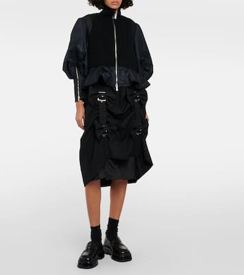 Peplum wool and technical bomber jacket  | Noir Kei Ninomiya