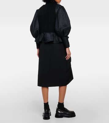 Peplum wool and technical bomber jacket  | Noir Kei Ninomiya