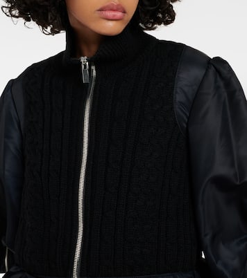 Peplum wool and technical bomber jacket  | Noir Kei Ninomiya