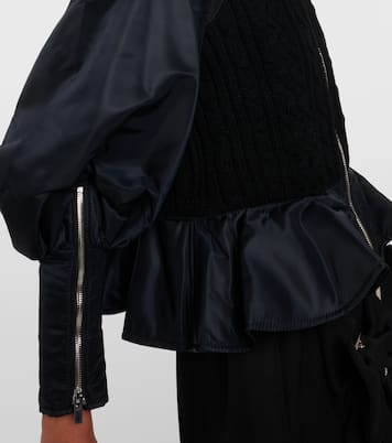 Peplum wool and technical bomber jacket  | Noir Kei Ninomiya