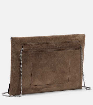 Schultertasche aus Veloursleder | Brunello Cucinelli