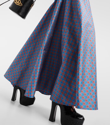 Checked ruffled silk-blend maxi skirt | Vivienne Westwood