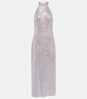 Vestido largo Zuri con cuello halter | Rixo