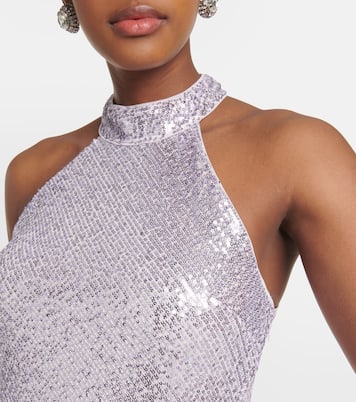 Vestido largo Zuri con cuello halter | Rixo