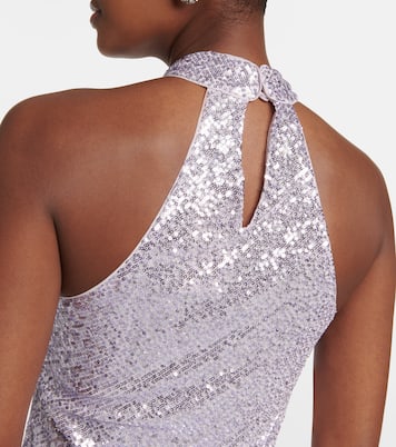 Vestido largo Zuri con cuello halter | Rixo