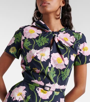 Floral cotton poplin midi dress | Oscar de la Renta