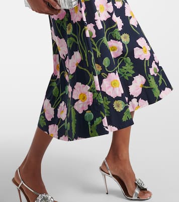 Floral cotton poplin midi dress | Oscar de la Renta