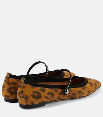 Bedruckte Mary-Jane-Ballerinas Romy aus Veloursleder | Aquazzura