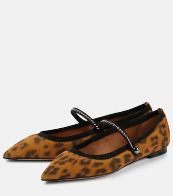 Bedruckte Mary-Jane-Ballerinas Romy aus Veloursleder | Aquazzura
