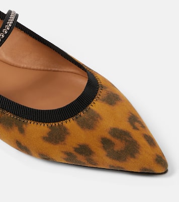 Bedruckte Mary-Jane-Ballerinas Romy aus Veloursleder | Aquazzura