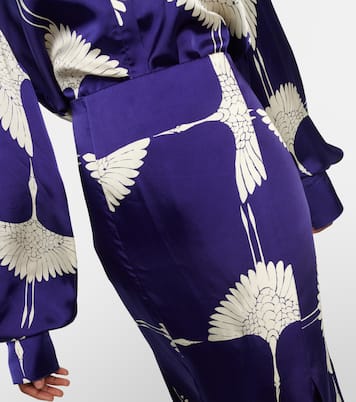 Levy printed twill midi skirt | Khaite