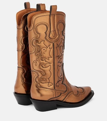 Botas altas Black Feminine de piel sintética | Ganni