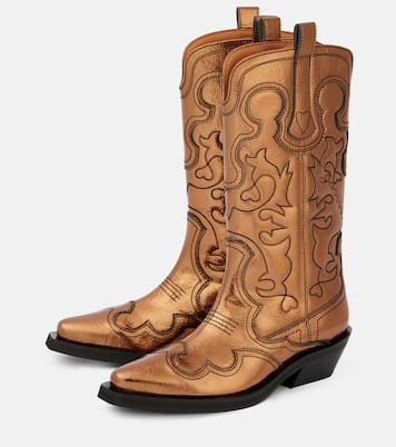 Botas altas Black Feminine de piel sintética | Ganni