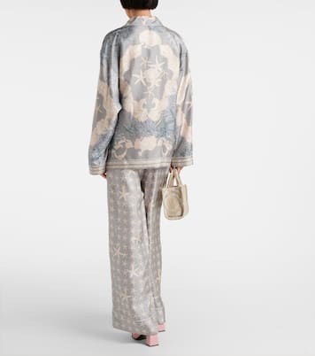 Chemise Barocco Sea oversize en soie | Versace