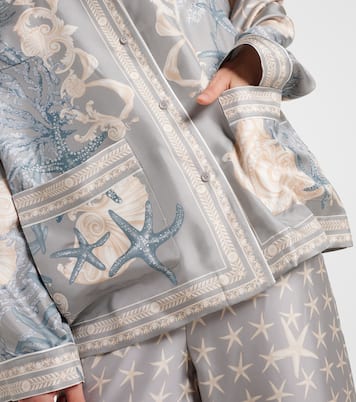 Chemise Barocco Sea oversize en soie | Versace