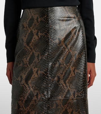 Gonna lunga Elyse in pelle stampata | Nour Hammour