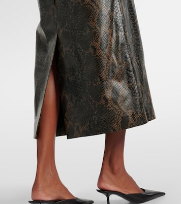 Gonna lunga Elyse in pelle stampata | Nour Hammour