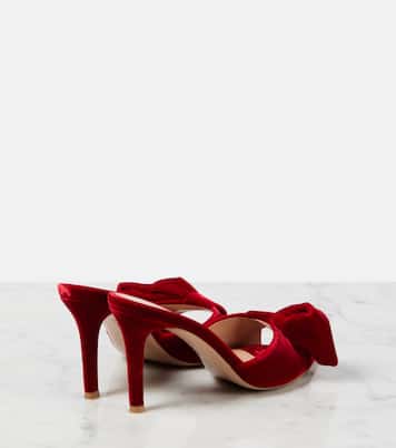 Mules 85 in velluto con fiocco | Gianvito Rossi