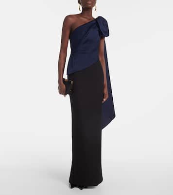 Bow-detail draped taffeta gown | Roland Mouret
