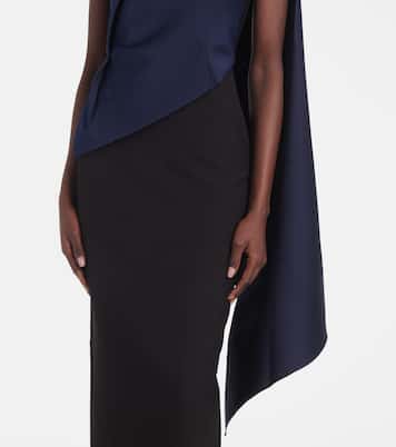 Bow-detail draped taffeta gown | Roland Mouret