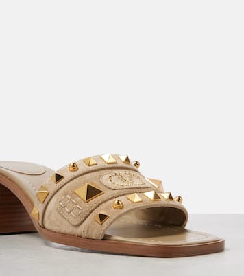 Mules Plaster Caster 50 en daim | Valentino Garavani