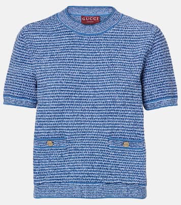 Top de punto de mezcla de algodón con GG | Gucci