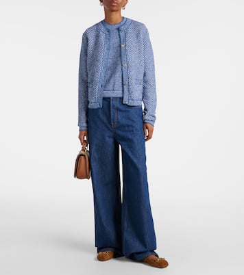 Top de punto de mezcla de algodón con GG | Gucci