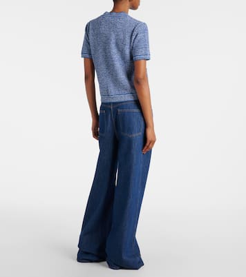 Top de punto de mezcla de algodón con GG | Gucci