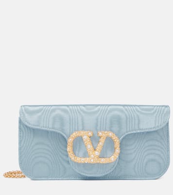 Clutch Locò VLogo Mini in moiré | Valentino Garavani