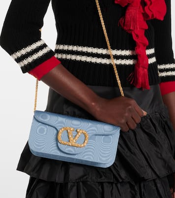 Clutch Locò VLogo Mini in moiré | Valentino Garavani