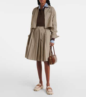 Slippers aus Canvas mit Leder | Miu Miu